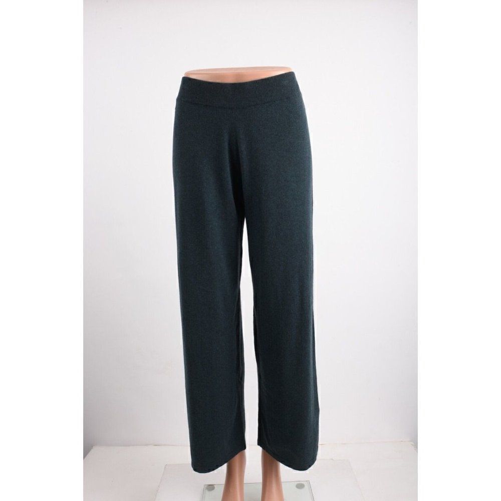 Sita Murt Womens Green Knit Pants Wide Leg Cotton Wool US 8 EU 42 NWT